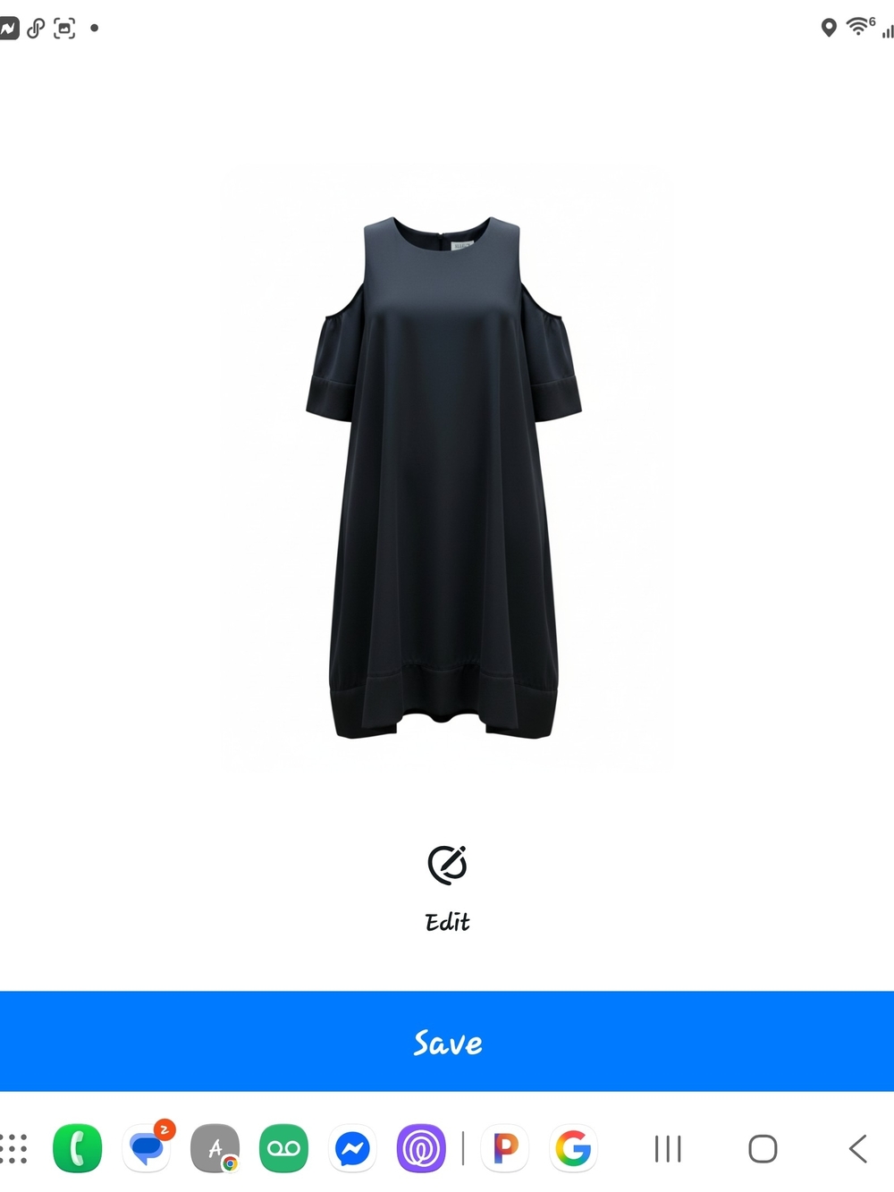 SHE'S Black Cold-Shoulder Shift Dress - Size 14